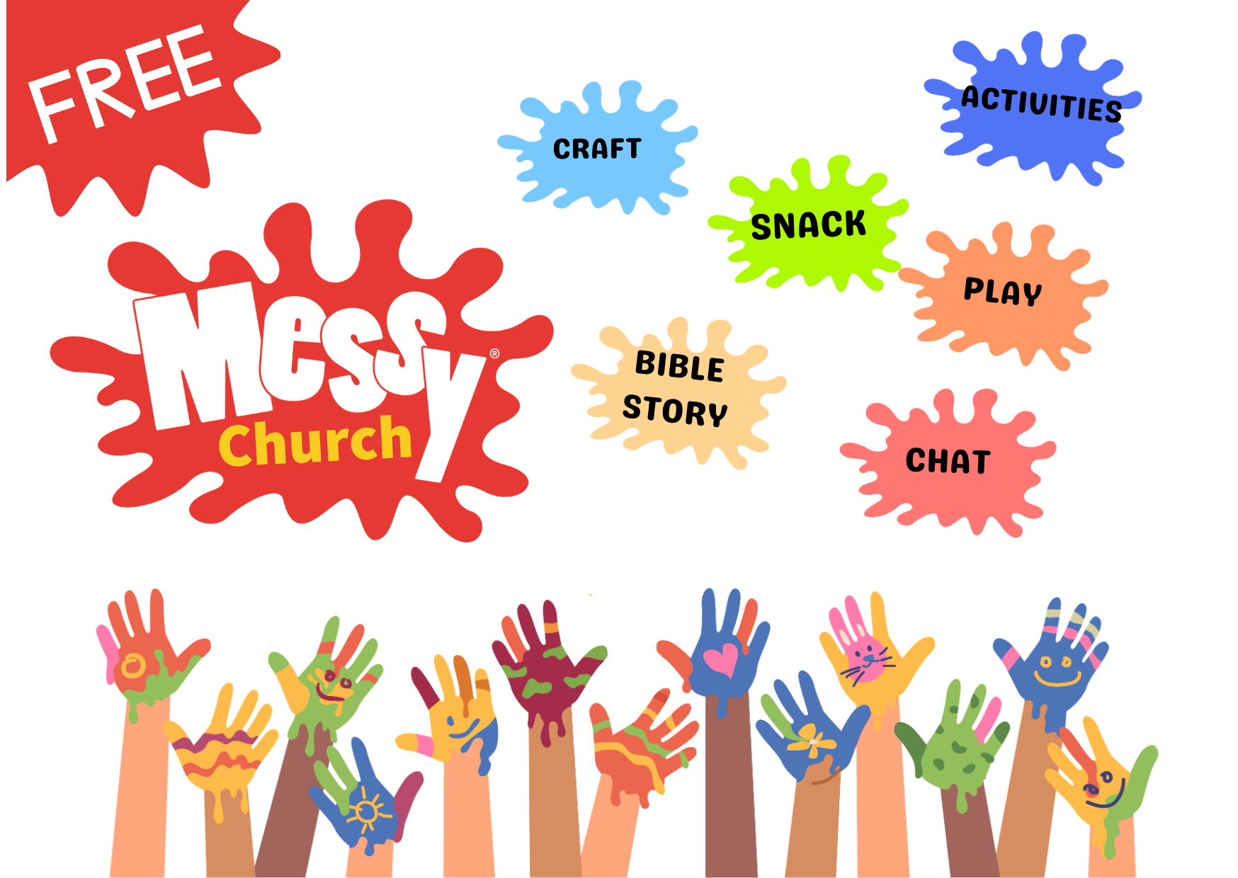 messy church postcard